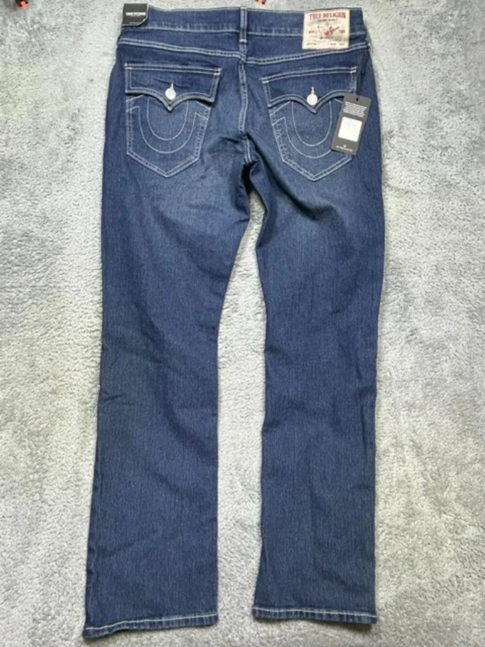 True Religion Ricky Jeans Men's 34x34 Dark Lunar Shadow SN Flap Straight Leg NEW